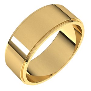 18K Yellow 7 mm Flat Edge Band - BN & CO JEWELRY