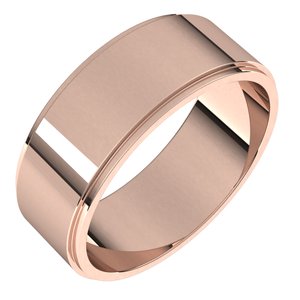 14K Rose 7 mm Flat Edge Band - BN & CO JEWELRY