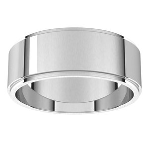 10K White 7 mm Flat Edge Band - BN & CO JEWELRY