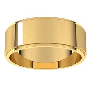 10K Yellow 7 mm Flat Edge Band - BN & CO JEWELRY