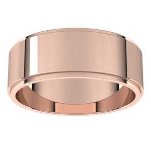14K Rose 7 mm Flat Edge Band - BN & CO JEWELRY