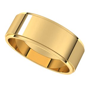 22K Yellow 7 mm Flat Edge Band - BN & CO JEWELRY