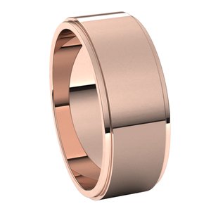 14K Rose 7 mm Flat Edge Band - BN & CO JEWELRY