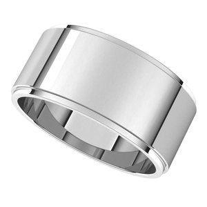 14K White 9 mm Flat Edge Band Size 7 - BN & CO JEWELRY