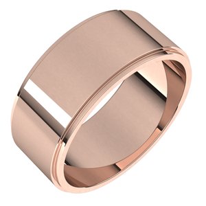 14K Rose 8 mm Flat Edge Band Size 9 - BN & CO JEWELRY