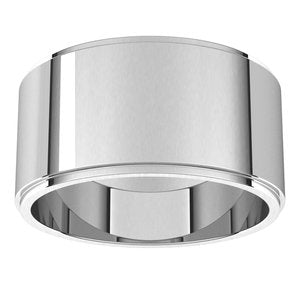 14K White 10 mm Flat Edge Band Size 7 - BN & CO JEWELRY