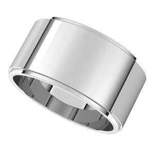 14K White 10 mm Flat Edge Band Size 7 - BN & CO JEWELRY