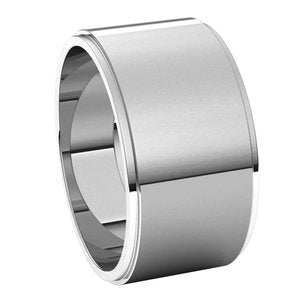 14K White 10 mm Flat Edge Band Size 7 - BN & CO JEWELRY