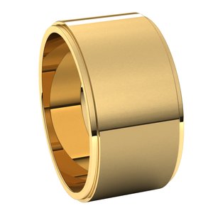 14K Yellow 10 mm Flat Edge Band Size 12 - BN & CO JEWELRY