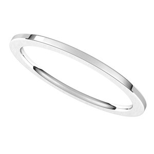 14K White 1 mm Flat Comfort Fit Band Size 7.5 - BN & CO JEWELRY