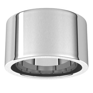 14K White 12 mm Flat Comfort Fit Band Size 8.5 - BN & CO JEWELRY