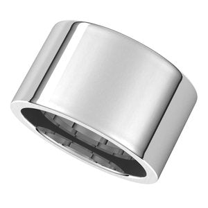 14K White 12 mm Flat Comfort Fit Band Size 8.5 - BN & CO JEWELRY