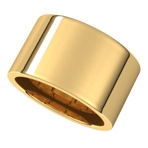 14K Yellow 12 mm Flat Comfort Fit Band Size 10.5 - BN & CO JEWELRY