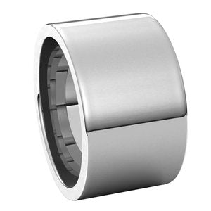 14K White 12 mm Flat Comfort Fit Band Size 8.5 - BN & CO JEWELRY