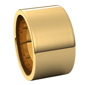 14K Yellow 12 mm Flat Comfort Fit Band Size 10.5 - BN & CO JEWELRY