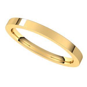 18K Yellow 2 mm Flat Comfort Fit Band Size 6 - BN & CO JEWELRY