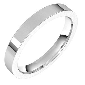 Platinum 3 mm Flat Comfort Fit Band Size 7.5 - BN & CO JEWELRY