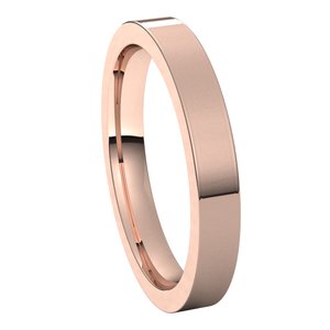 10K Rose 3 mm Flat Comfort Fit Band - BN & CO JEWELRY
