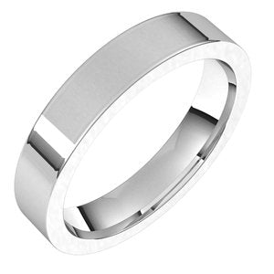 14K White 4 mm Flat Comfort Fit Band Size 8.5 - BN & CO JEWELRY