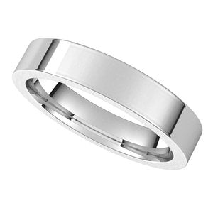 14K White 4 mm Flat Comfort Fit Band Size 8.5 - BN & CO JEWELRY
