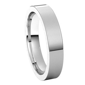 14K White 4 mm Flat Comfort Fit Band Size 8.5 - BN & CO JEWELRY