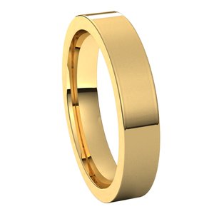 18K Yellow 4 mm Flat Comfort Fit Band Size 7.5 - BN & CO JEWELRY