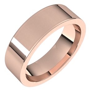 14K Rose 6 mm Flat Comfort Fit Band Size 7.5 - BN & CO JEWELRY