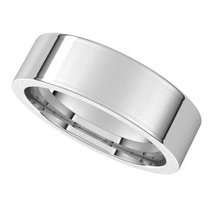 14K White 6 mm Flat Comfort Fit Band Size 8.5 - BN & CO JEWELRY