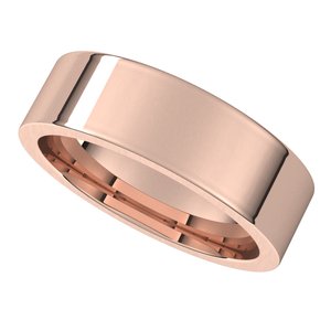 14K Rose 6 mm Flat Comfort Fit Band Size 7.5 - BN & CO JEWELRY