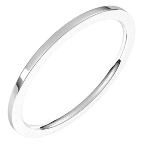 18K White 1 mm Flat Comfort Fit Light Band Size 5.5 - BN & CO JEWELRY
