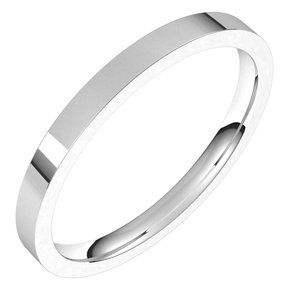 14K White 2 mm Flat Comfort Fit Light Band Size 5.5 - BN & CO JEWELRY