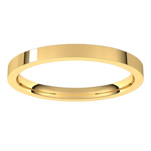 14K Yellow 2 mm Flat Comfort Fit Light Band Size 7 - BN & CO JEWELRY