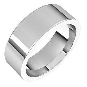 18K White 7 mm Flat Comfort Fit Band - BN & CO JEWELRY