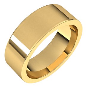14K Yellow 7 mm Flat Comfort Fit Band - BN & CO JEWELRY