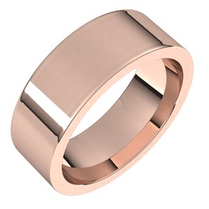 14K Rose 7 mm Flat Comfort Fit Band Size 12 - BN & CO JEWELRY