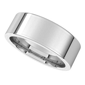 18K White 7 mm Flat Comfort Fit Band - BN & CO JEWELRY