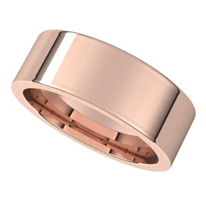 14K Rose 7 mm Flat Comfort Fit Band - BN & CO JEWELRY