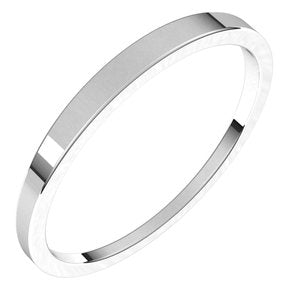 14K White 2 mm Flat Tapered Band Size 5 - BN & CO JEWELRY