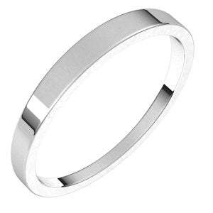 14K White 2.5 mm Flat Tapered Band Size 7 - BN & CO JEWELRY