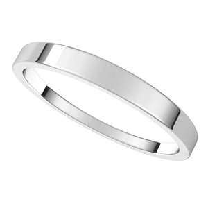 14K White 2.5 mm Flat Tapered Band Size 7 - BN & CO JEWELRY