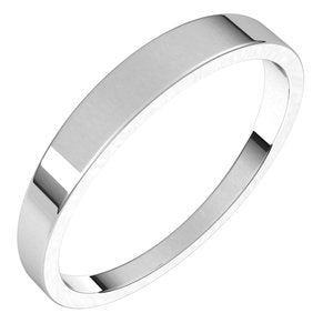 18K White 3 mm Flat Tapered Band Size 10.5 - BN & CO JEWELRY