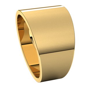 14K Yellow 12 mm Flat Tapered Band Size 7 - BN & CO JEWELRY