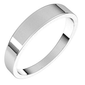 14K White 4 mm Flat Tapered Band Size 7 - BN & CO JEWELRY