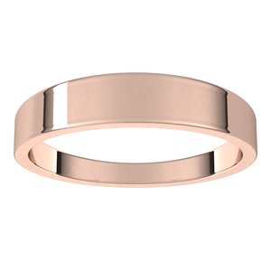 14K Rose 4 mm Flat Tapered Band Size 7 - BN & CO JEWELRY