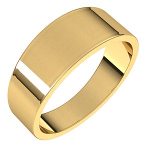 10K Yellow 7 mm Flat Tapered Band - BN & CO JEWELRY