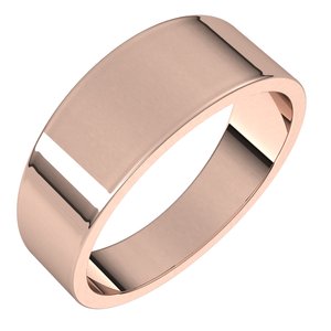 14K Rose 7 mm Flat Tapered Band - BN & CO JEWELRY