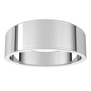 14K White 7 mm Flat Tapered Band - BN & CO JEWELRY