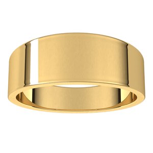 14K Yellow 7 mm Flat Tapered Band - BN & CO JEWELRY