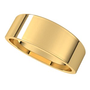 10K Yellow 7 mm Flat Tapered Band - BN & CO JEWELRY