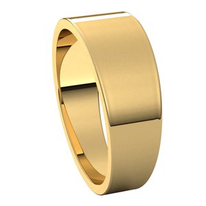 10K Yellow 7 mm Flat Tapered Band - BN & CO JEWELRY